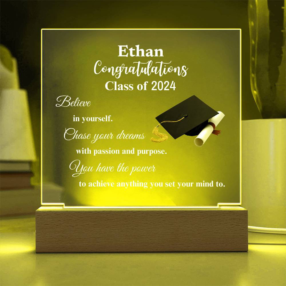 Personalized Congratulations Class Of...Graduation Acrylic Square Plaque (WD)