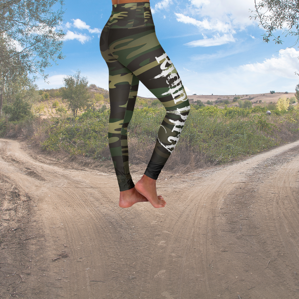 Ridin' Dirty High Waisted Yoga Leggings Cameo