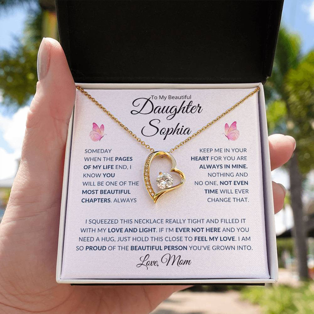 (TOP SELLER 🔥)Personalized To My Beautiful Daughter...Forever Love Necklace