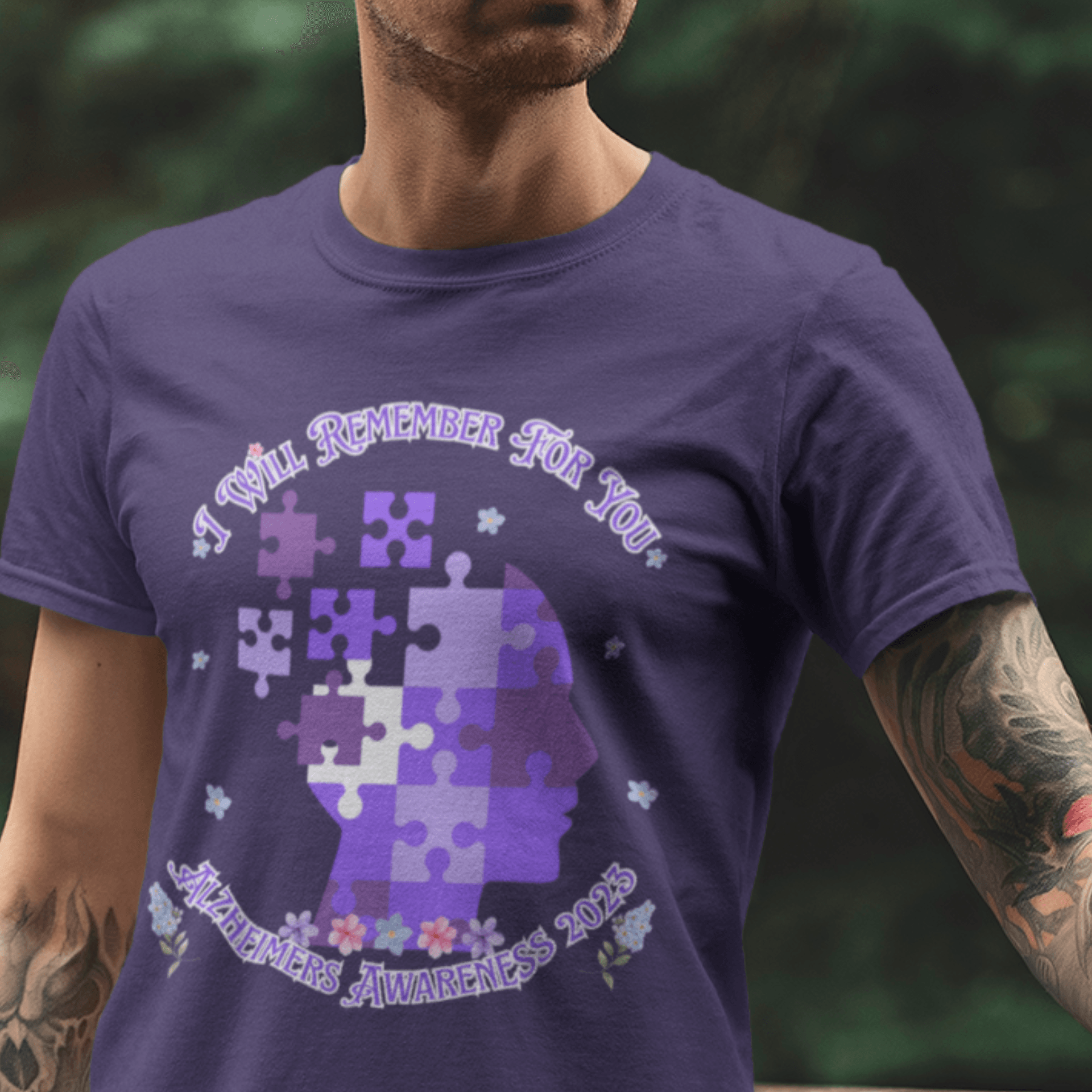 I Will Remember For You Alzheimers Awareness Puzzle T-Shirt - ALL4THEGIFTOFIT