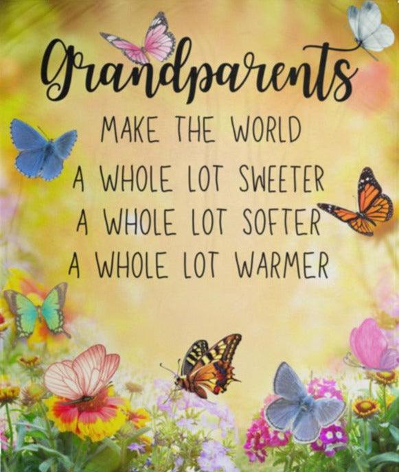 Grandparents Make the World... Blanket - ALL4THEGIFTOFIT