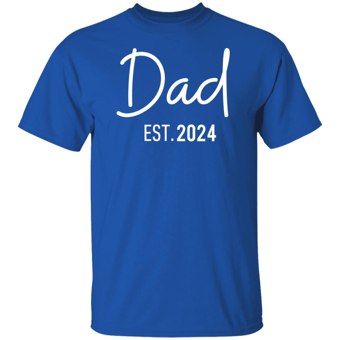 (TOP SELLER 🔥) Dad Est. (Year) T-Shirt (White Design)