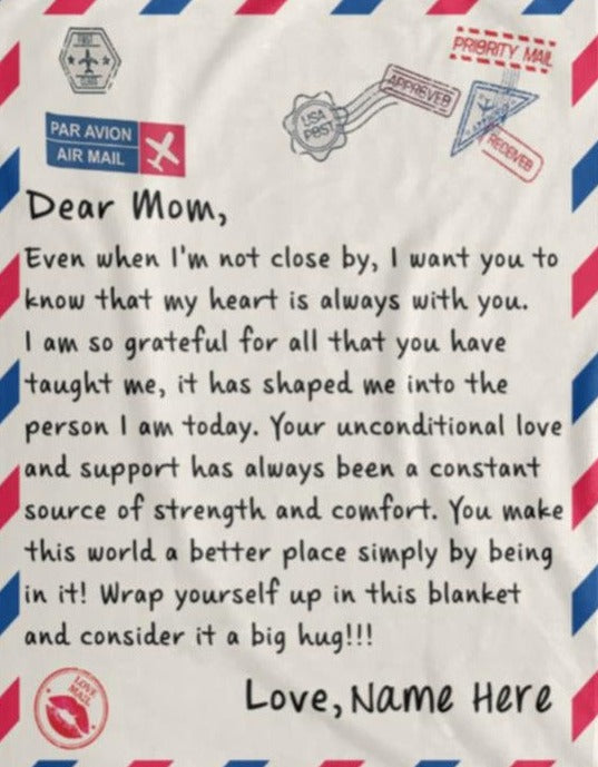 Dear Mom Letter Blanket