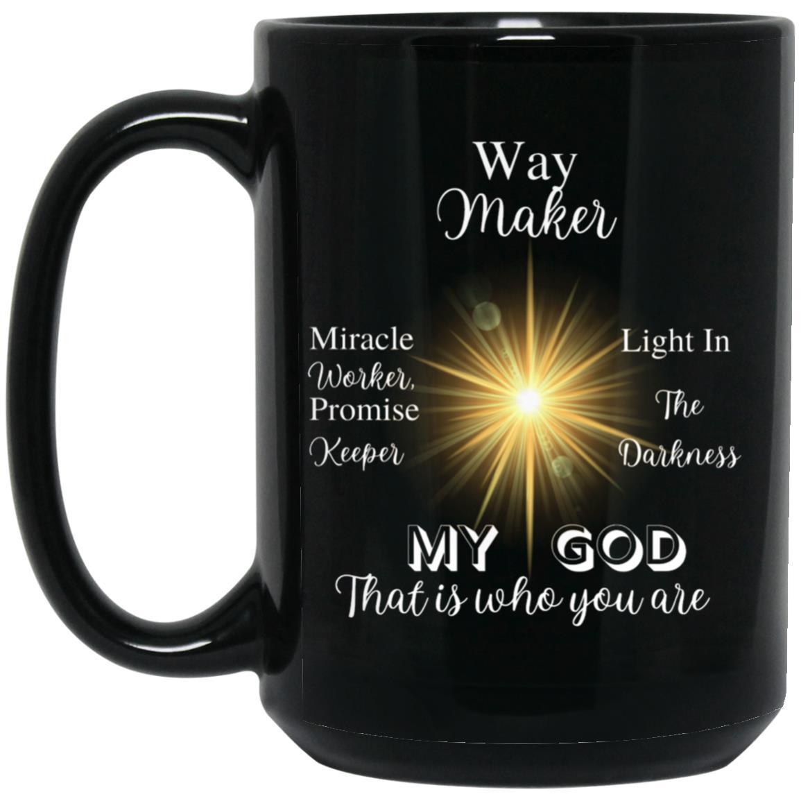 Way Maker Glossy Black Mug - ALL4THEGIFTOFIT