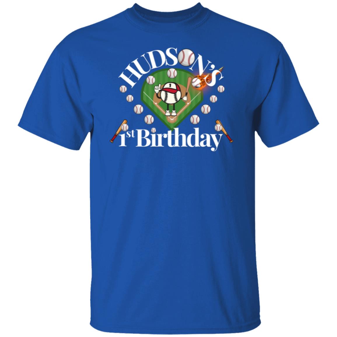 Hudson's First Birthday Adult T Shirt