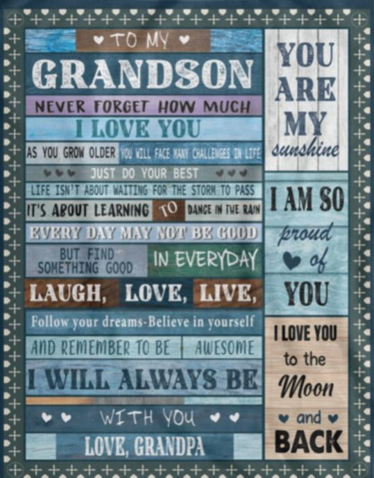 To My Grandson Blanket | Love Grandpa