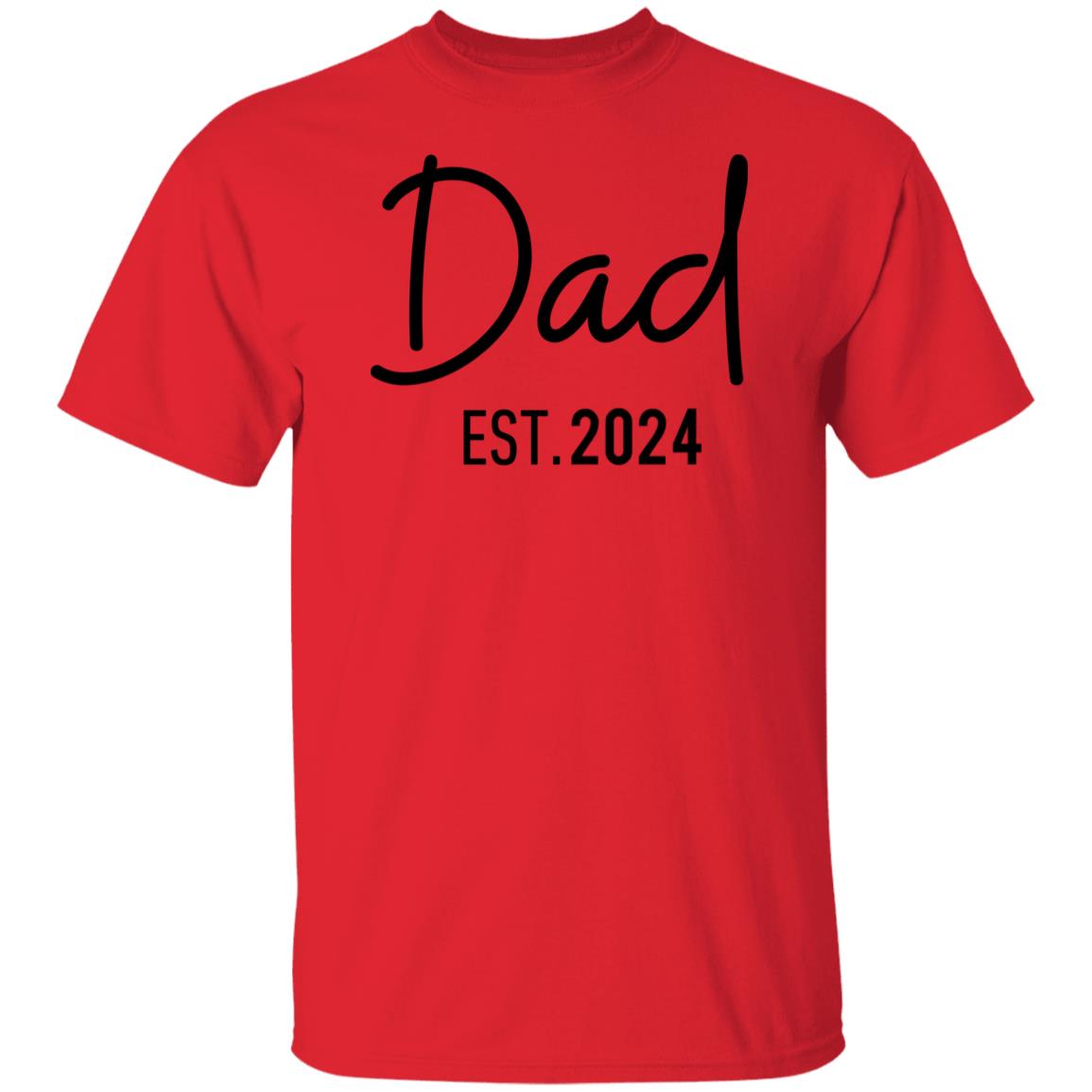 (TOP SELLER 🔥) Dad Est. (Year) T-Shirt - Black Design