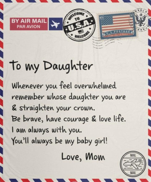 To My Daughter Letter Blanket | Love Mom