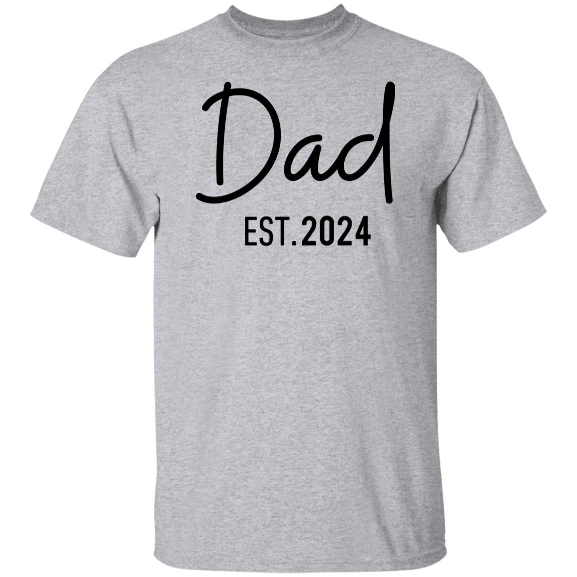 (TOP SELLER 🔥) Dad Est. (Year) T-Shirt - Black Design