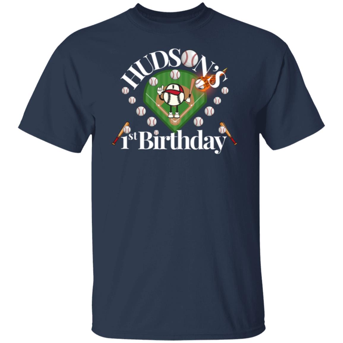 Hudson's First Birthday Adult T Shirt