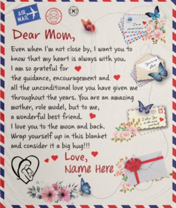 Dear Mom Letter Blanket 2