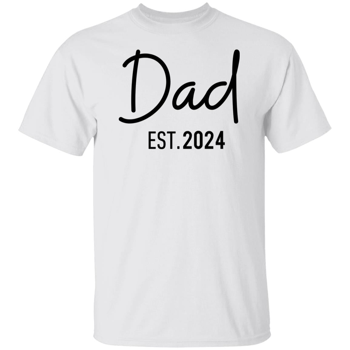 (TOP SELLER 🔥) Dad Est. (Year) T-Shirt - Black Design