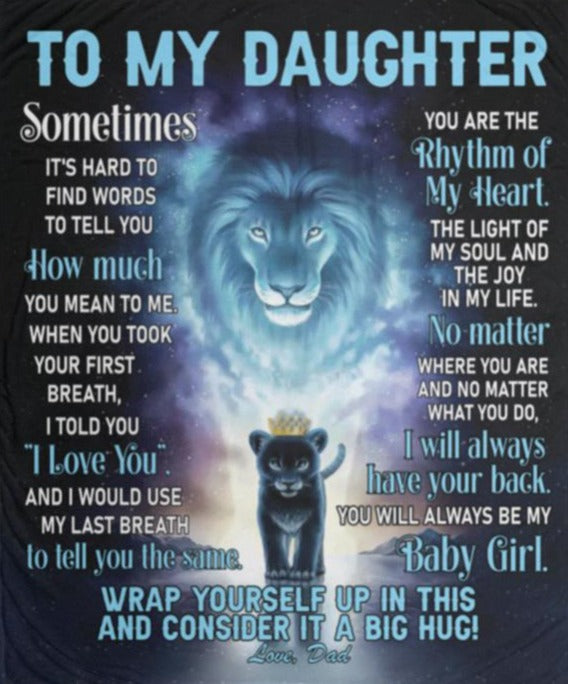 To My Daughter | Dad | Blue Lion Blanket