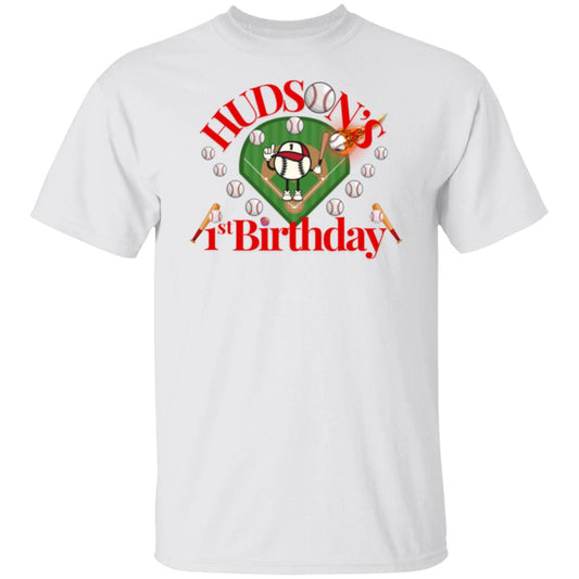 Hudson's First Birthday Adult T Shirt