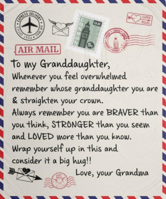 To My Granddaughter Blanket | Grandma