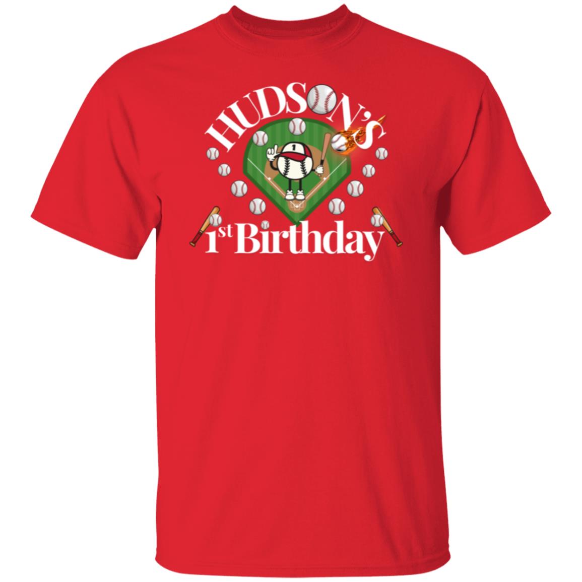 Hudson's First Birthday Adult T Shirt