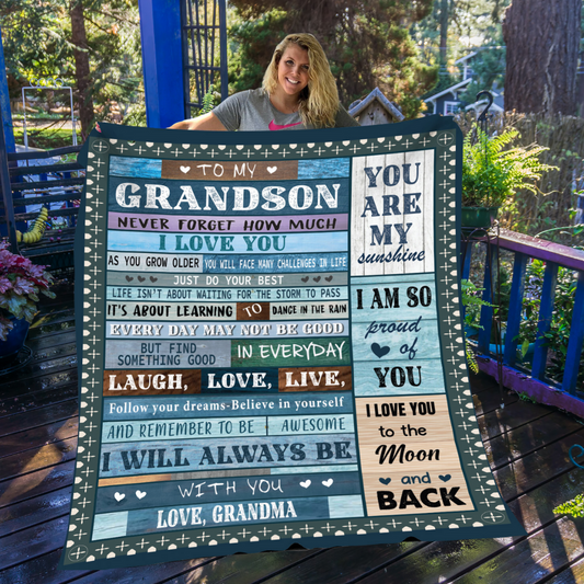 To My Grandson Blanket | Love Grandma