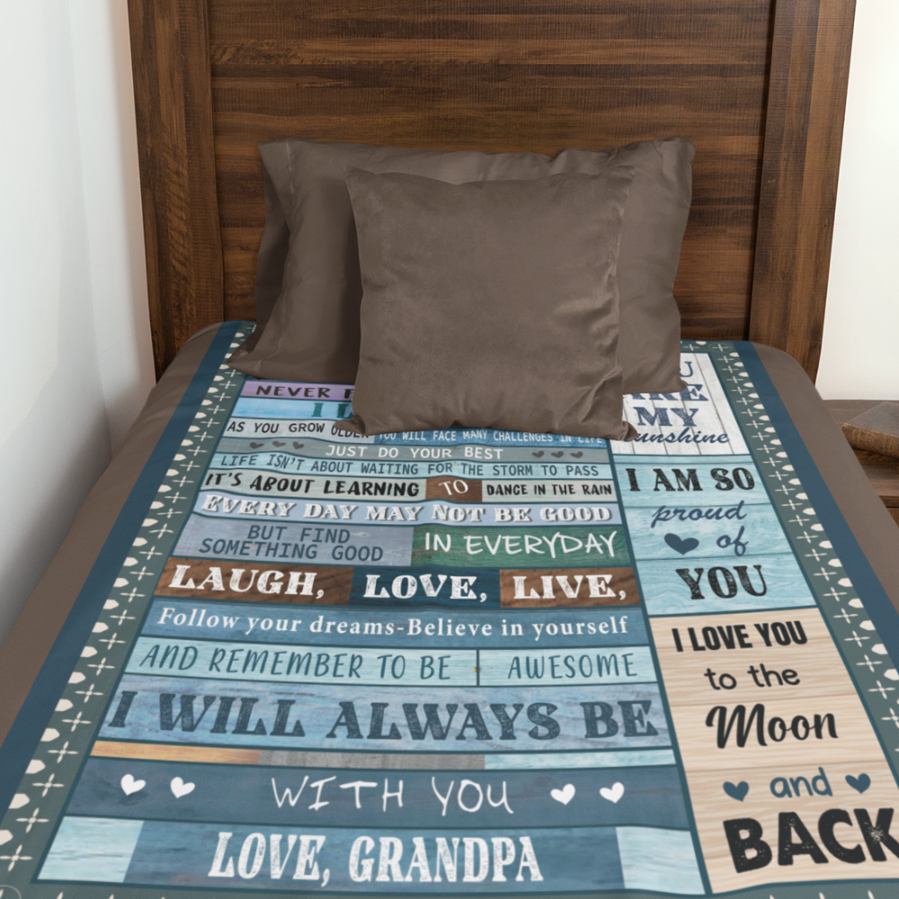 To My Grandson Blanket | Love Grandpa