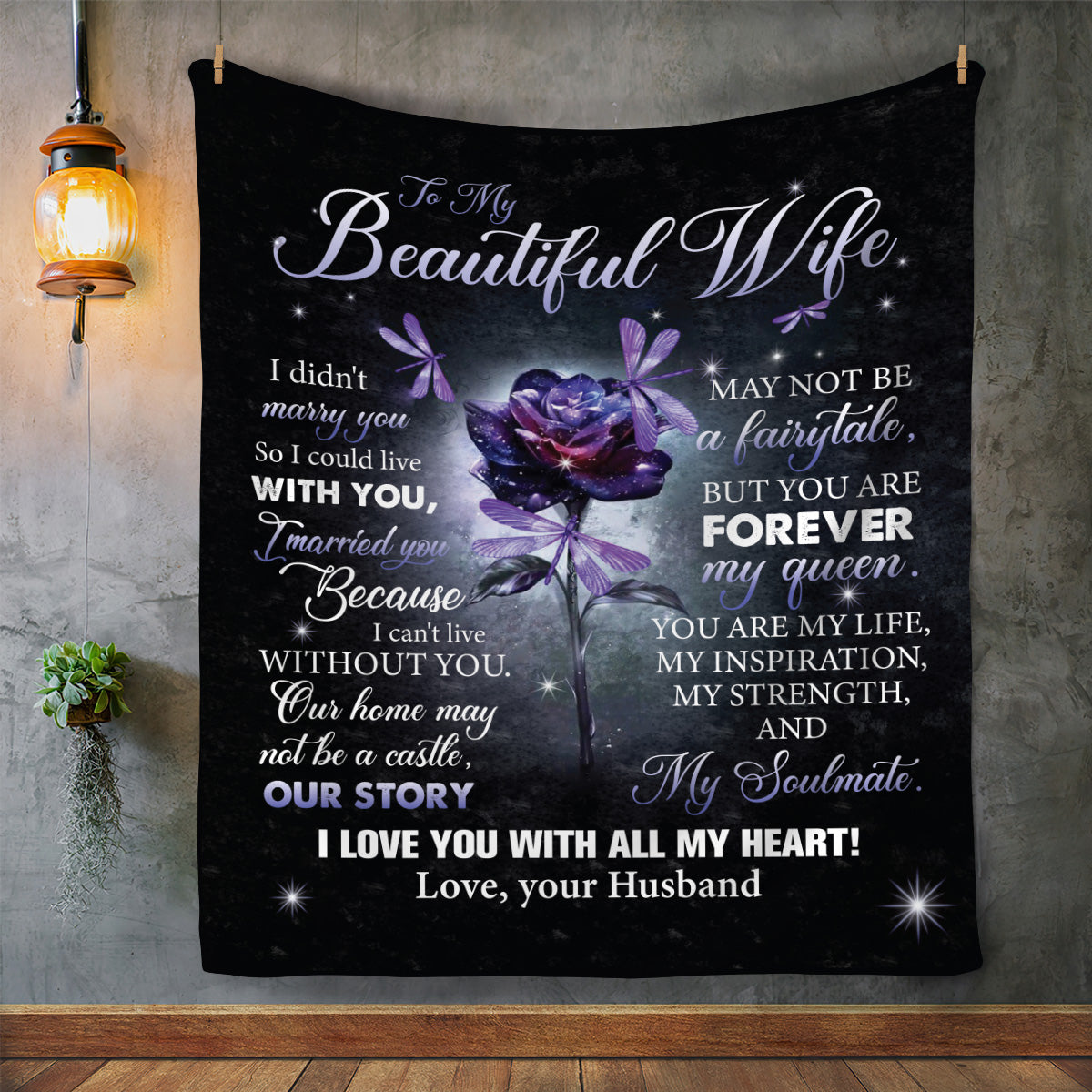 (TOP SELLER 🔥) To My Beautiful Wife Blanket | Love You With All My Heart | Gift for Soulmate