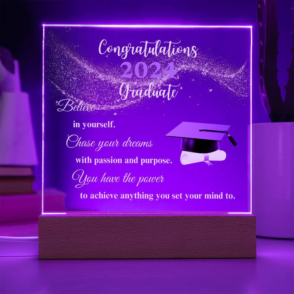 Congratulations (Year) Graduate Acrylic Square Plaque (WD)