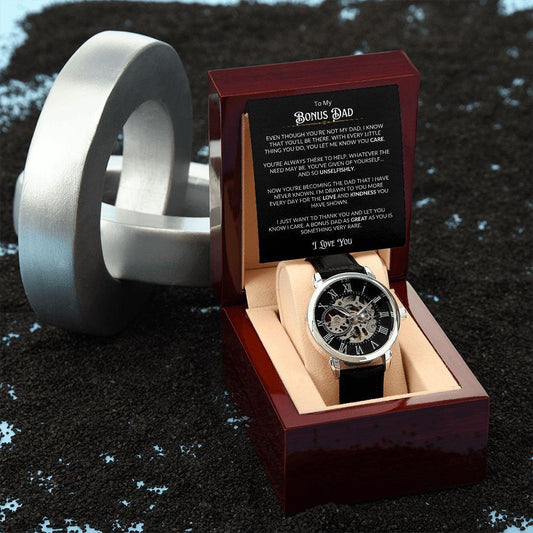 To My Bonus Dad | Thank You for Your Love | Openwork Watch - ALL4THEGIFTOFIT