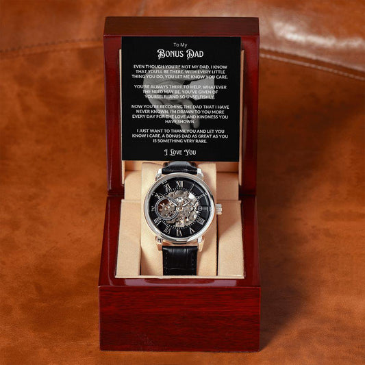 To My Dad Gift Watch | My Bonus Dad, The Dad Who Truly Cares | Father's Day Gift - ALL4THEGIFTOFIT