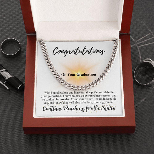 Congratulations | Continue Reaching for the Stars | Cuban Link Chain - ALL4THEGIFTOFIT