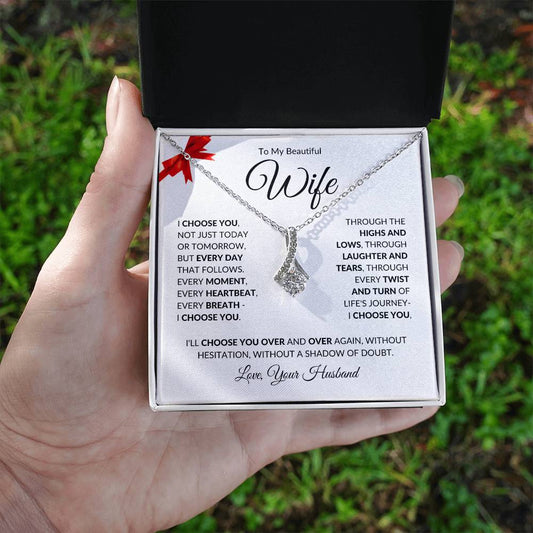 To My Beautiful Wife | Alluring Beauty Necklace | Gift for Soulmate