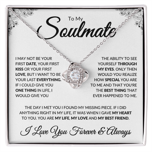 To My Soulmate | Through My Eyes | Love Knot Necklace