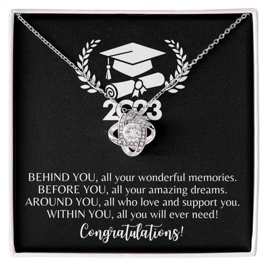 2023 | Congratulations Graduate | Love Knot Necklace - ALL4THEGIFTOFIT