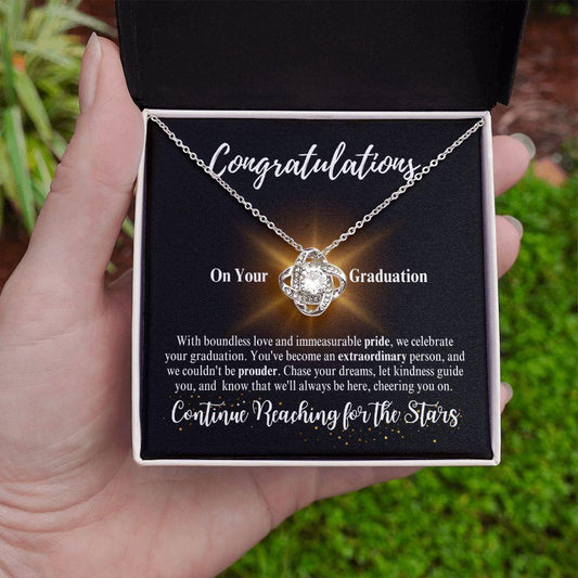 Congratulations | Continue Reaching for the Stars | Love Knot Necklace - ALL4THEGIFTOFIT