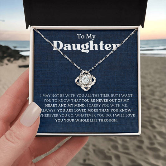 To My Daughter | Always in My Heart and Mind | Love Knot Necklace