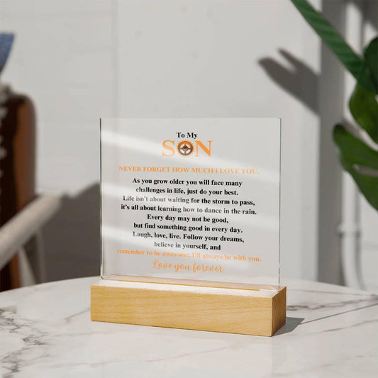 To My Son | Believe in Yourself | Mom | Square Acrylic Plaque - ALL4THEGIFTOFIT