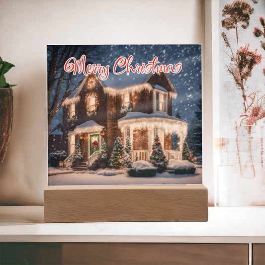 Merry Christmas Square Acrylic Plaque