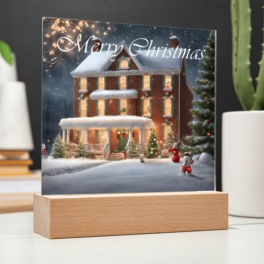 Merry Christmas Square Acrylic Plaque