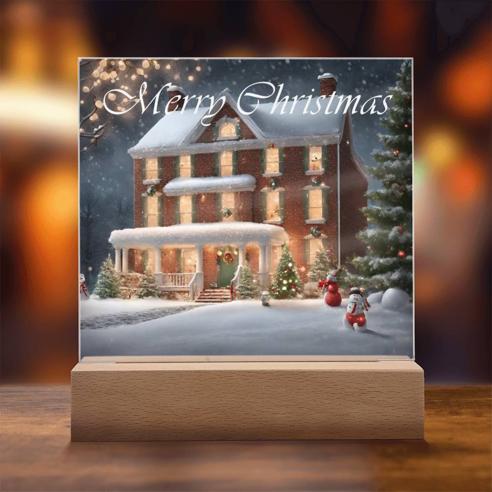 Merry Christmas Square Acrylic Plaque