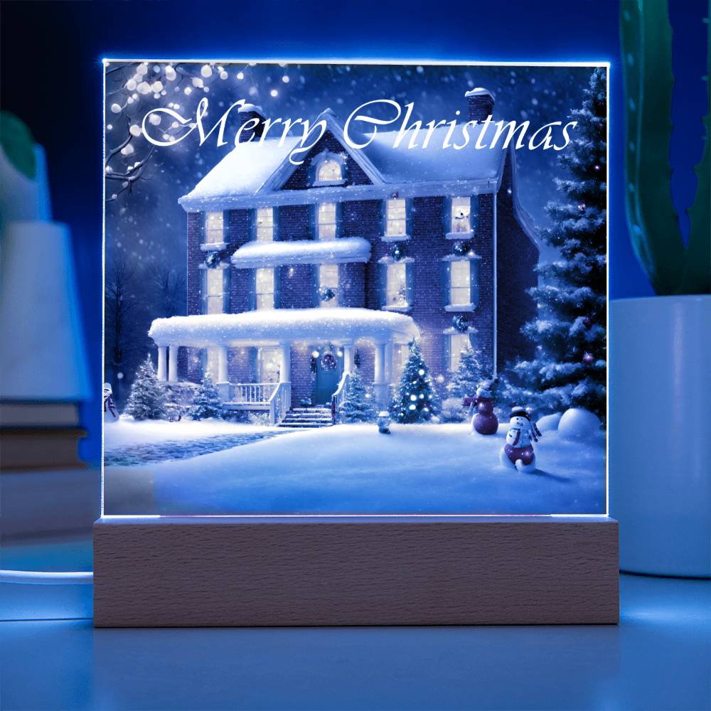 Merry Christmas Square Acrylic Plaque