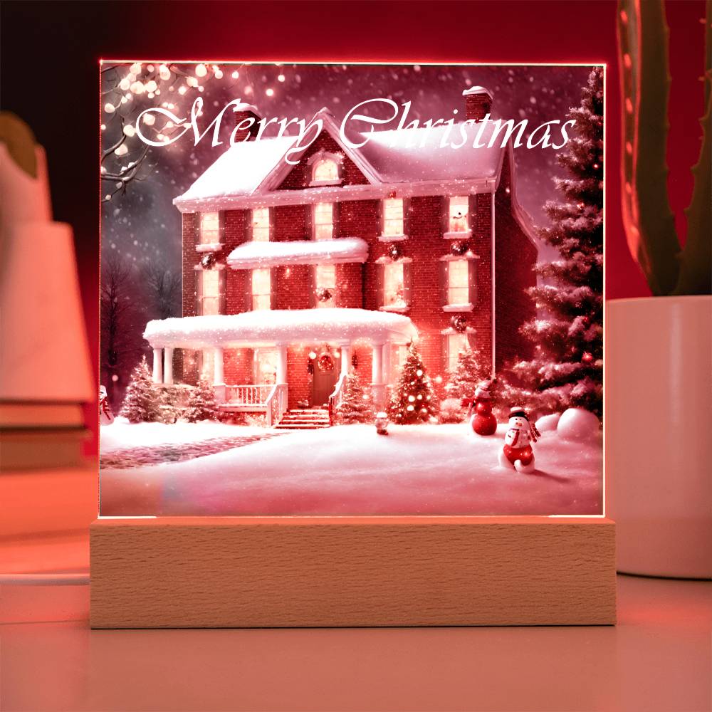 Merry Christmas Square Acrylic Plaque