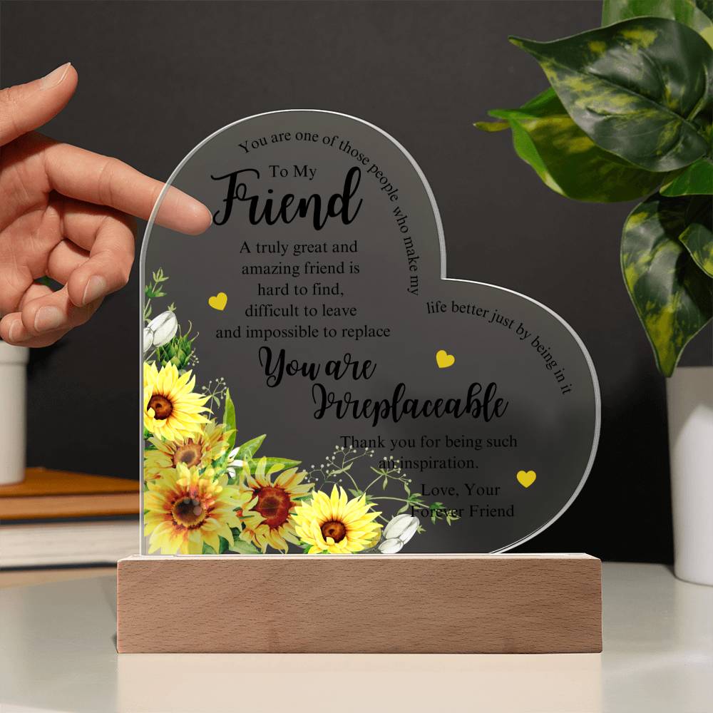 Friend You Are Irreplaceable Acrylic Plaque