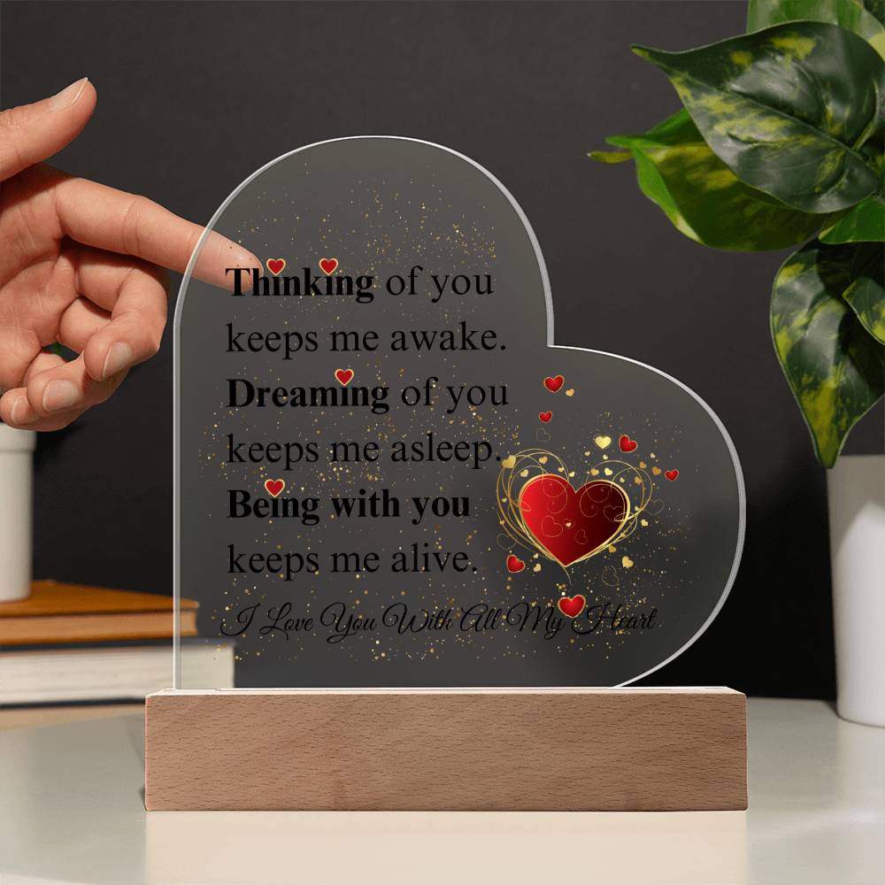 Thinking, Dreaming, Being With You Acrylic Plaque