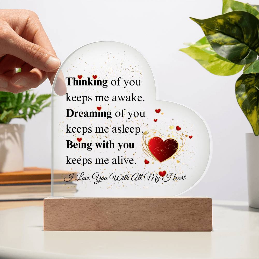 Thinking, Dreaming, Being With You Acrylic Plaque