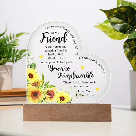 Friend You Are Irreplaceable Acrylic Plaque