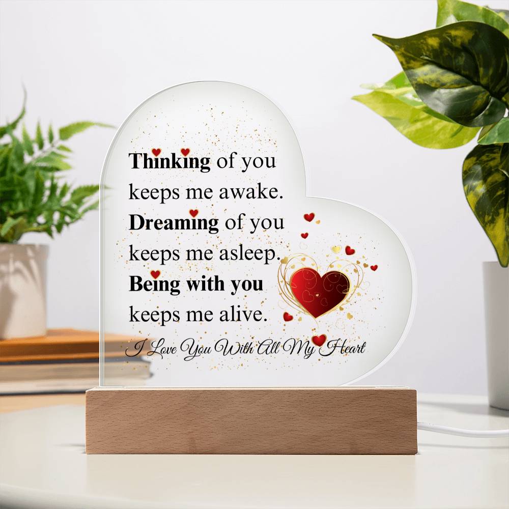 Thinking, Dreaming, Being With You Acrylic Plaque