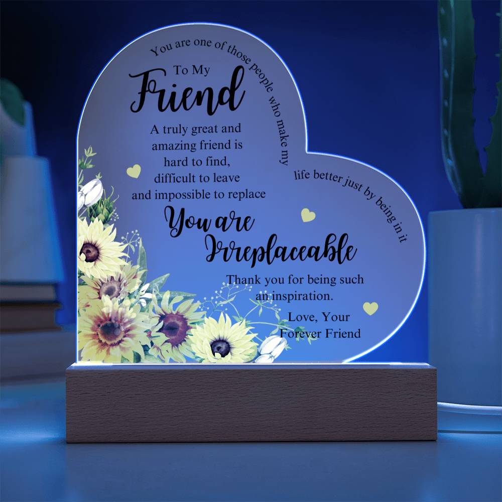 Friend You Are Irreplaceable Acrylic Plaque