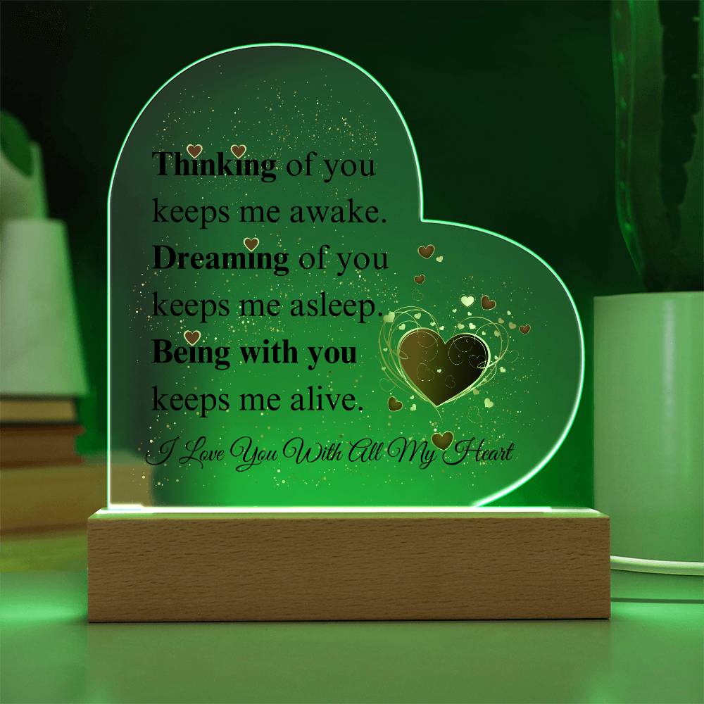 Thinking, Dreaming, Being With You Acrylic Plaque