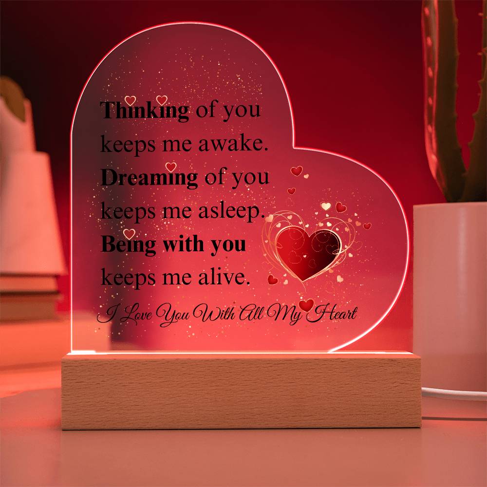 Thinking, Dreaming, Being With You Acrylic Plaque