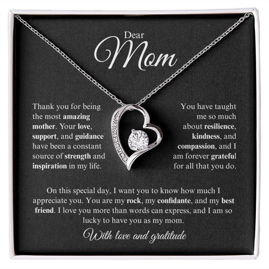 Dear Mom | I Am Grateful for You | Forever Love Necklace - Gift for Mother's Day, Birthdays, Holidays, Just Because - ALL4THEGIFTOFIT