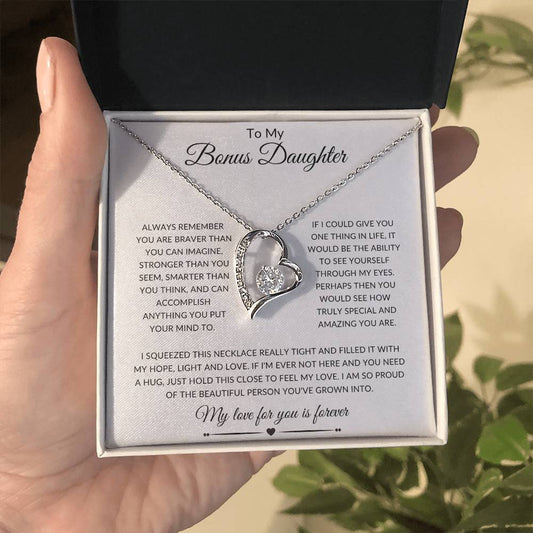 To My Bonus Daughter | Forever Love Necklace