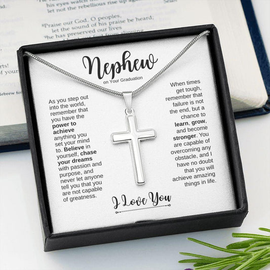 Nephew on Your Graduation | Chase Your Dreams | Cross Necklace - ALL4THEGIFTOFIT