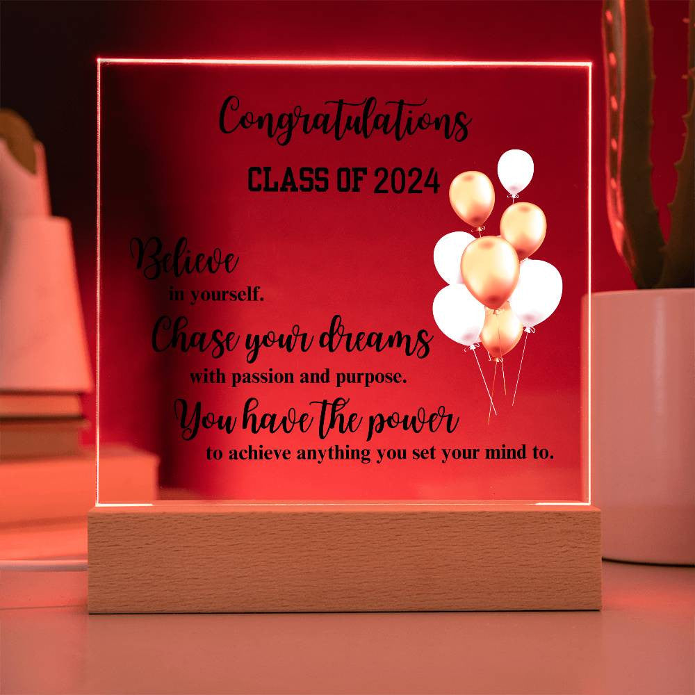 Congratulations Class of...Graduation Acrylic Square Plaque